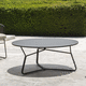 table basse contemporaine / en HPL / avec piètement en acier inoxydable / ronde