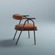 chaise contemporaine / en tissu / avec piètement en acier laqué / tapissée