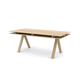 table de réunion contemporaine / en chêne / avec piètement en bois / rectangulaire