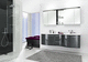 meuble vasque double / suspendu / en bois / contemporain