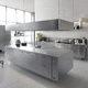 cuisine contemporaine / en acier inoxydable / avec îlot / modulaire