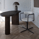 chaise de bureau contemporaine / d'intérieur / en cuir / avec piètement en acier chromé