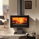 poêle à bois / 5 kW - 10 kW / sur pieds / contemporain