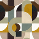 tissu d'ameublement / pour rideaux / à motif géométrique / en coton