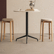 tabouret de bar contemporain / en tissu / avec piètement en bois massif / 4 pieds