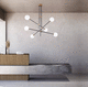 lustre contemporain / en verre / en métal peint / 6 ampoules