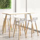 table mange-debout contemporaine / en hêtre / avec piètement en hêtre / rectangulaire