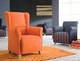 fauteuil classique / en tissu / orange