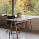 bureau sur pied / contemporain / en bois massif / en marbre