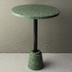 table bistrot contemporaine / en terrazzo / avec piètement en acier / ronde