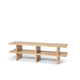 banc contemporain / en chêne / sans accoudoirs / avec rangement