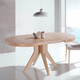 table à manger contemporaine / en placage de bois / avec piètement en bois / ronde