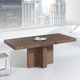 table à manger contemporaine / en bois / en verre / en céramique