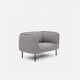 fauteuil contemporain / en tissu / gris / blanc