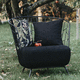 fauteuil contemporain / en tissu / en acier / avec coussin amovible