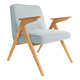 fauteuil contemporain / en tissu / en bois massif / en chêne