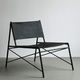 fauteuil contemporain / en cuir / en métal / noir