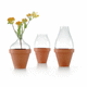vase contemporain / en verre / de terre cuite