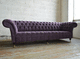 canapé chesterfield / violet / en velours / 2 places