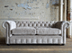 canapé chesterfield / gris / en velours / 2 places