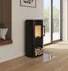 poêle à bois / 0 - 5 kW / au sol / contemporain