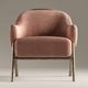 fauteuil contemporain / en velours / en laiton / rose