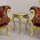 guéridon design nouveau baroque / en hêtre / en bois massif / en bois verni brillant