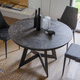 table à manger contemporaine / en bois / en verre / avec piètement en métal