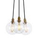 lustre moderne / en verre / en laiton / 6 ampoules
