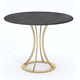 table contemporaine / en fer / avec piètement en fer / ronde
