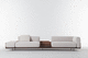 canapé modulable / contemporain / en tissu / en cuir