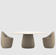 table contemporaine / en pierre / avec piètement en pierre / ovale