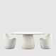 table contemporaine / en HPL / avec piètement en HPL / ovale