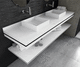 plan vasque double / en Solid Surface