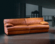 canapé contemporain / en cuir / marron / 2 places