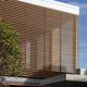 brise-soleil en bois composite / pour façade / vertical / horizontal