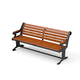 banc public classique / en iroko / en acier à revêtement par poudre / avec dossier