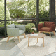 fauteuil contemporain / en tissu / en chêne / en contreplaqué