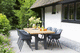 ensemble table et chaises contemporain / en aluminium / en résine / de jardin
