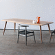 table à manger contemporaine / en iroko / en bois / avec piètement en iroko