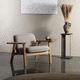 chauffeuse contemporaine / en tissu / en bois / avec coussin amovible