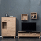 ensemble TV mural contemporain / en bois