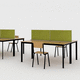 séparateur de bureau sur bureau / en tissu acoustique / vert