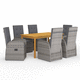 ensemble table et chaises contemporain / de jardin / en acacia / en bois massif
