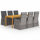 ensemble table et chaises contemporain / de jardin / en tissu / en acacia