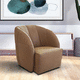 fauteuil contemporain / en cuir / marron / avec accoudoirs