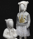 mannequin de vitrine enfant / abstrait / assis