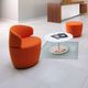 fauteuil visiteur contemporain / en tissu / gris / orange