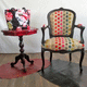 chaise Louis XV / d'intérieur / en tissu / avec piètement en hêtre