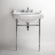vasque classique / console / en porcelaine / avec porte-serviettes intégré